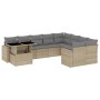 Juego de sofás jardín con cojines beige 10 pzas ratán sintético de , Conjuntos de jardín - Ref: Foro24-3267509, Precio: 629,8...