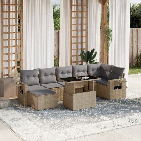 Set de sofás de jardín y cojines 8 piezas ratán sintético beige de , Conjuntos de jardín - Ref: Foro24-3268059, Precio: 536,5...