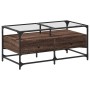 Mesa de centro con puertas de vidrio marrón roble 68,5x50x50 cm de , Mesas de centro - Ref: Foro24-846048, Precio: 96,26 €, D...