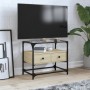 Mueble TV cristal y madera ingeniería roble Sonoma 60x35x51 cm de , Muebles TV - Ref: Foro24-846055, Precio: 56,82 €, Descuen...