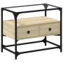 Mueble TV cristal y madera ingeniería roble Sonoma 60x35x51 cm de , Muebles TV - Ref: Foro24-846055, Precio: 56,82 €, Descuen...