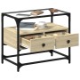 Mueble TV cristal y madera ingeniería roble Sonoma 60x35x51 cm de , Muebles TV - Ref: Foro24-846055, Precio: 56,82 €, Descuen...