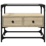 Mueble TV cristal y madera ingeniería roble Sonoma 60x35x51 cm de , Muebles TV - Ref: Foro24-846055, Precio: 56,82 €, Descuen...