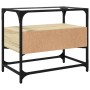 Mueble TV cristal y madera ingeniería roble Sonoma 60x35x51 cm de , Muebles TV - Ref: Foro24-846055, Precio: 56,82 €, Descuen...