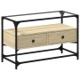 Mueble TV cristal y madera ingeniería roble Sonoma 80x35x51 cm de , Muebles TV - Ref: Foro24-846060, Precio: 70,01 €, Descuen...