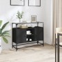 Aparador tapa de cristal y madera ingeniería negro 98x35x81 cm de , Aparadores - Ref: Foro24-846069, Precio: 106,71 €, Descue...