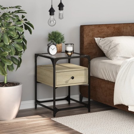 Mesita de noche madera de ingeniería roble Sonoma 40x40x55 cm de , Mesitas de noche - Ref: Foro24-846076, Precio: 54,87 €, De...