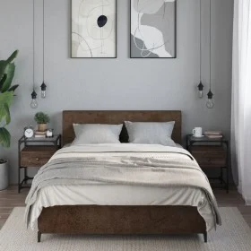 Mesitas noche 2 uds madera ingeniería marrón roble 40x40x55 cm by , Nightstands - Ref: Foro24-846083, Price: 85,00 €, Discoun...