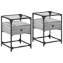 Mesita de noche 2 uds madera ingeniería gris Sonoma 40x40x55 cm de , Mesitas de noche - Ref: Foro24-846081, Precio: 86,16 €, ...