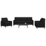Juego de sofás con cojines 3 piezas terciopelo negro de , Sofás - Ref: Foro24-3278356, Precio: 641,87 €, Descuento: %