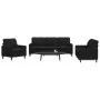 Schwarzes Samt-Sofaset mit 3 Kissenstücken. von , Sofas - Ref: Foro24-3278356, Preis: 642,98 €, Rabatt: %