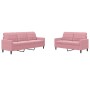 Juego de sofás con cojines 2 piezas terciopelo rosa de , Sofás - Ref: Foro24-3278394, Precio: 563,76 €, Descuento: %