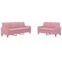Zweiteiliges Sofaset mit rosa Samtkissen. von , Sofas - Ref: Foro24-3278394, Preis: 552,80 €, Rabatt: %