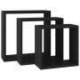Estantes cubo de pared 3 unidades MDF negro de vidaXL, Estantes y estanterías - Ref: Foro24-323950, Precio: 34,33 €, Descuent...