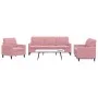 Juego de sofás con cojines 3 piezas terciopelo rosa de , Sofás - Ref: Foro24-3278354, Precio: 717,82 €, Descuento: %