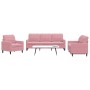 Juego de sofás con cojines 3 piezas terciopelo rosa de , Sofás - Ref: Foro24-3278354, Precio: 731,94 €, Descuento: %