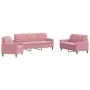 Juego de sofás con cojines 3 piezas terciopelo rosa de , Sofás - Ref: Foro24-3278354, Precio: 717,82 €, Descuento: %
