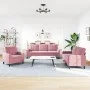 Juego de sofás con cojines 3 piezas terciopelo rosa de , Sofás - Ref: Foro24-3278354, Precio: 717,82 €, Descuento: %