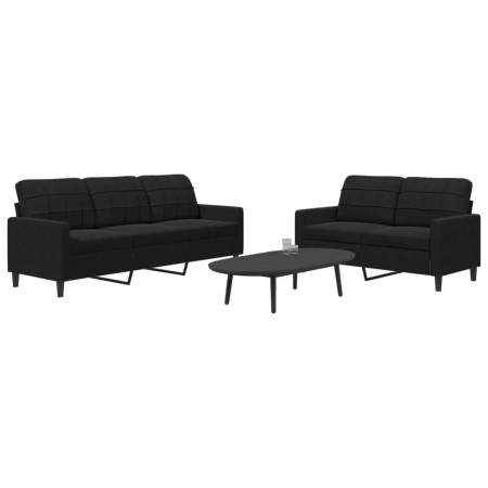 Juego de sofás con cojines 2 piezas terciopelo negro de , Sofás - Ref: Foro24-3278396, Precio: 466,49 €, Descuento: %
