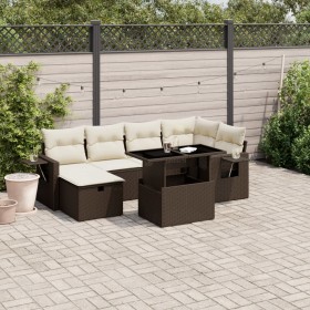Juego de sofás de jardín 7 piezas con cojines ratán PE marrón de , Conjuntos de jardín - Ref: Foro24-3274983, Precio: 489,28 ...