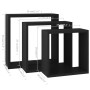 Estantes cubo de pared 3 unidades MDF negro de vidaXL, Estantes y estanterías - Ref: Foro24-323950, Precio: 34,33 €, Descuent...
