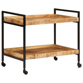 Carrito de cocina madera maciza de mango rugosa 80x55x70 cm de , Carros de cocina y comedor - Ref: Foro24-358510, Precio: 122...