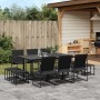 Juego de comedor de jardín 11 piezas textileno negro de , Conjuntos de jardín - Ref: Foro24-3295129, Precio: 434,68 €, Descue...