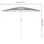 Sombrilla de jardín con poste de acero marrón 268x268x226 cm de , Sombrillas - Ref: Foro24-4005101, Precio: 86,38 €, Descuent...