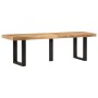 Banco de madera maciza de mango rugosa y acero 160 cm de , Bancos para recibidores y almacenamiento - Ref: Foro24-4006413, Pr...