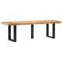 Banco de madera maciza de mango rugosa y acero 160 cm de , Bancos para recibidores y almacenamiento - Ref: Foro24-4006413, Pr...