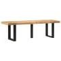 Banco de madera maciza de mango rugosa y acero 160 cm by , Benches for halls and storage - Ref: Foro24-4006413, Price: 173,47...
