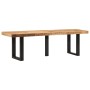 Banco de madera maciza de mango rugosa y acero 160 cm de , Bancos para recibidores y almacenamiento - Ref: Foro24-4006413, Pr...