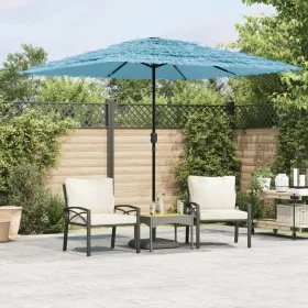 Sombrilla de jardín con poste de acero azul 248x248x248 cm de , Sombrillas - Ref: Foro24-4005090, Precio: 109,05 €, Descuento: %