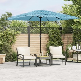 Sombrilla de jardín con poste de acero azul 248x248x248 cm de , Sombrillas - Ref: Foro24-4005090, Precio: 98,75 €, Descuento: %