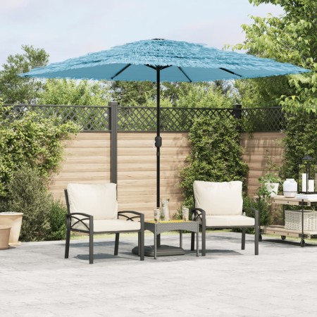 Sombrilla de jardín con poste de acero azul 248x248x248 cm de , Sombrillas - Ref: Foro24-4005090, Precio: 98,75 €, Descuento: %
