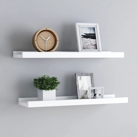Repisa para marcos de fotos 2 uds MDF blanco 60x9x3 cm de vidaXL, Estantes y estanterías - Ref: Foro24-323929, Precio: 20,13 ...