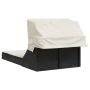 Tumbona doble con capota y cojines ratán sintético negro by , Loungers - Ref: Foro24-368637, Price: 255,96 €, Discount: %