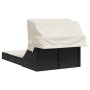 Tumbona doble con capota y cojines ratán sintético negro de , Tumbonas - Ref: Foro24-368637, Precio: 260,32 €, Descuento: %