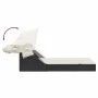 Tumbona doble con capota y cojines ratán sintético negro by , Loungers - Ref: Foro24-368637, Price: 255,96 €, Discount: %