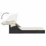 Tumbona doble con capota y cojines ratán sintético negro de , Tumbonas - Ref: Foro24-368637, Precio: 260,32 €, Descuento: %