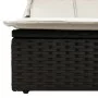 Tumbona doble con capota y cojines ratán sintético negro by , Loungers - Ref: Foro24-368637, Price: 255,96 €, Discount: %