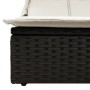 Tumbona doble con capota y cojines ratán sintético negro de , Tumbonas - Ref: Foro24-368637, Precio: 260,32 €, Descuento: %