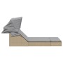 Tumbona doble con capota y cojines ratán sintético beige de , Tumbonas - Ref: Foro24-368640, Precio: 280,84 €, Descuento: %