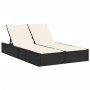 Tumbona doble con cojines ratán sintético negro de , Tumbonas - Ref: Foro24-368628, Precio: 253,97 €, Descuento: %