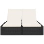 Tumbona doble con cojines ratán sintético negro de , Tumbonas - Ref: Foro24-368628, Precio: 253,97 €, Descuento: %