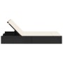 Tumbona doble con cojines ratán sintético negro de , Tumbonas - Ref: Foro24-368628, Precio: 253,97 €, Descuento: %