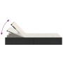 Tumbona doble con cojines ratán sintético negro de , Tumbonas - Ref: Foro24-368628, Precio: 253,97 €, Descuento: %