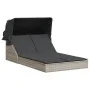 Tumbona doble con capota y cojines ratán sintético gris claro by , Loungers - Ref: Foro24-368642, Price: 279,84 €, Discount: %