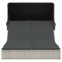 Tumbona doble con capota y cojines ratán sintético gris claro by , Loungers - Ref: Foro24-368642, Price: 279,84 €, Discount: %
