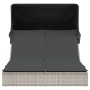 Tumbona doble con capota y cojines ratán sintético gris claro de , Tumbonas - Ref: Foro24-368642, Precio: 268,56 €, Descuento: %